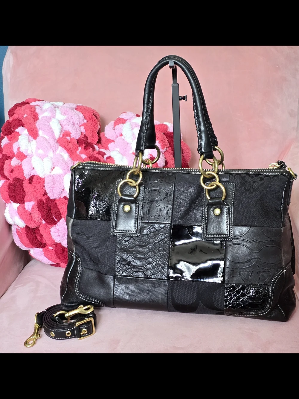 Coach Hamptons Patchwork Leather Satchel (12479)